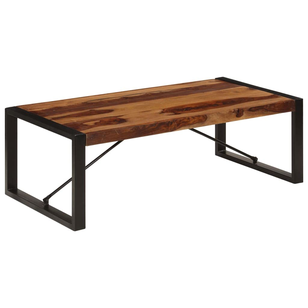 Black Coffee Table 47.2"x23.6"x15.7" Solid Sheesham Wood D885482