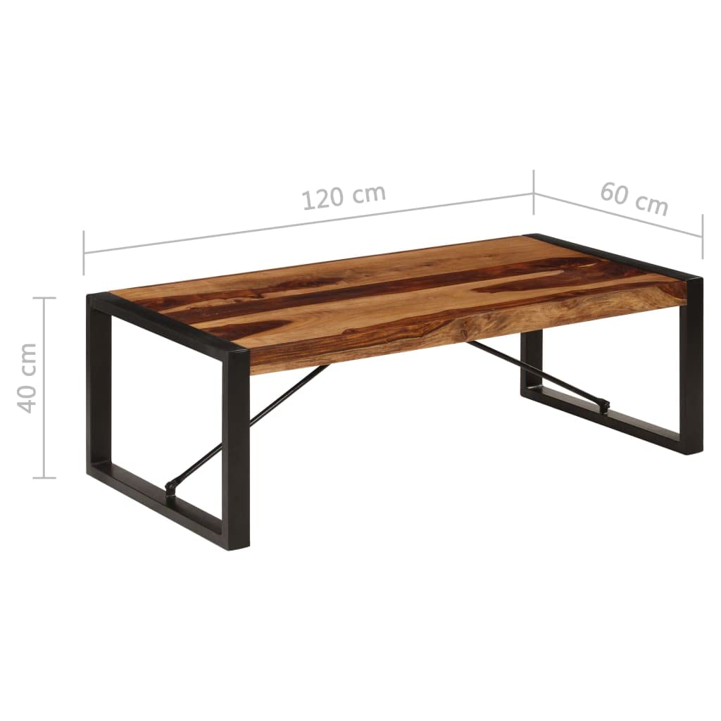 Black Coffee Table 47.2"x23.6"x15.7" Solid Sheesham Wood D885482
