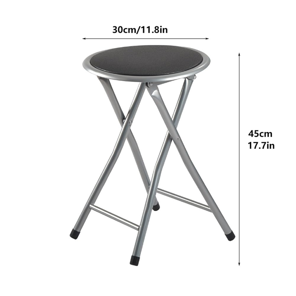 2 Pcs Portable Folding Stools, 18 Inch 330 Lb Capacity Black M10632