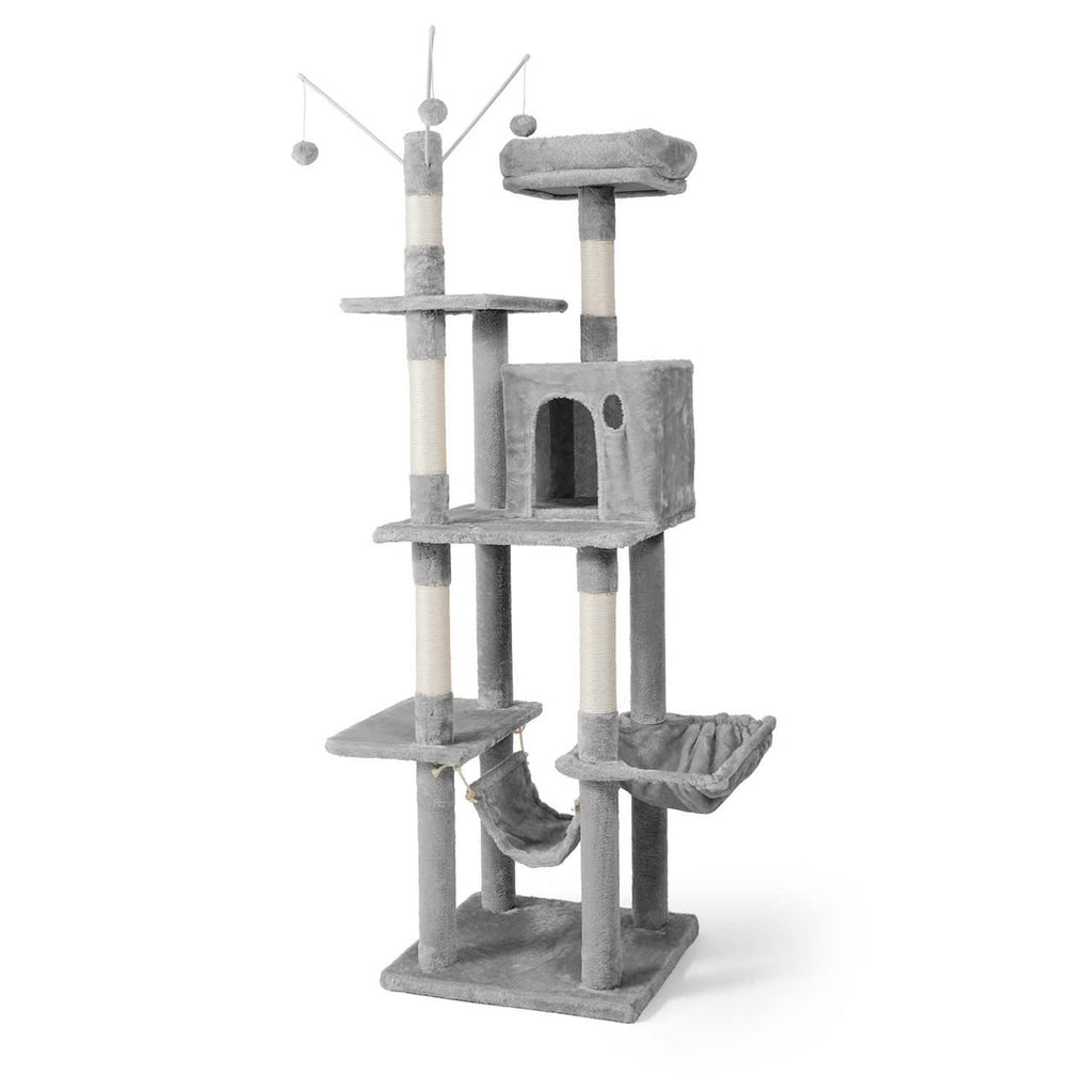 70-Inch Multi-Level Cat Tree with Hammock and Cat Cave K7537