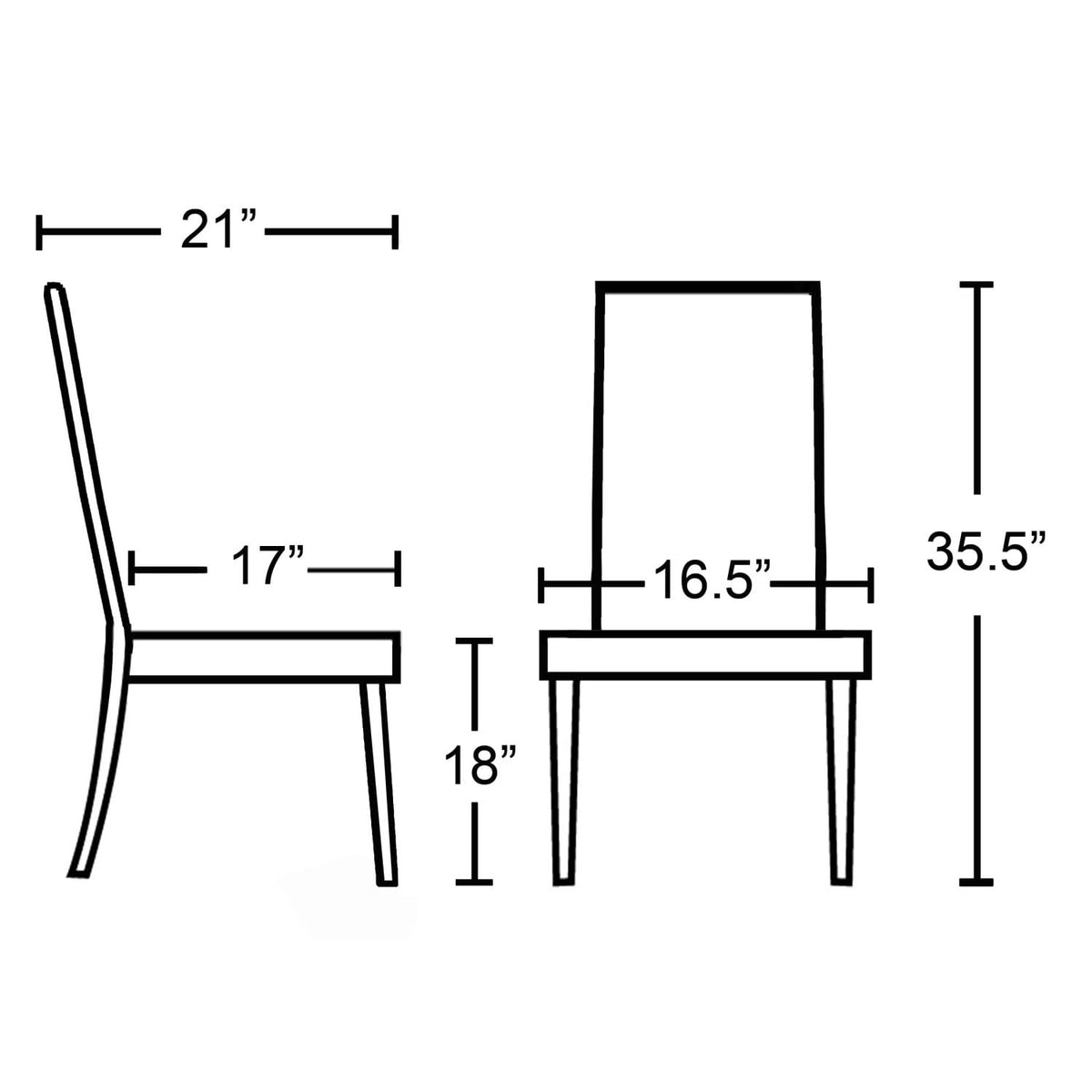 Black Faux Leather Parson Chair Set of 2 H666