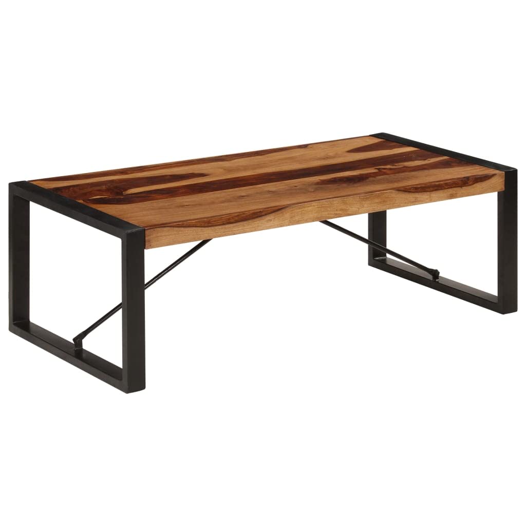 Black Coffee Table 47.2"x23.6"x15.7" Solid Sheesham Wood D885482