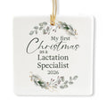 Ceramic 3-inch Square-Shaped Botanical Wreath Ornament J82795