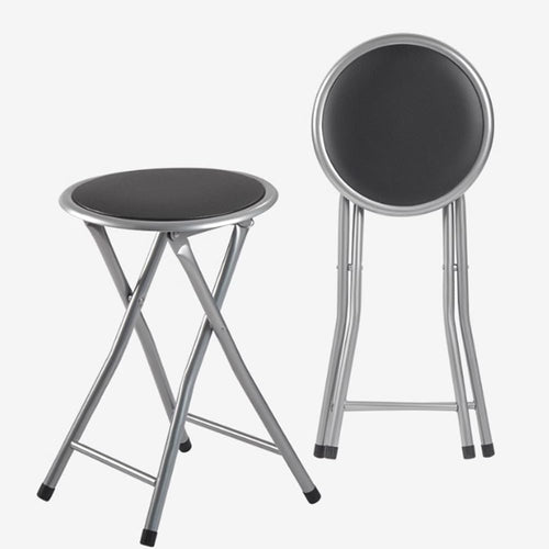 2 Pcs Portable Folding Stools, 18 Inch 330 Lb Capacity Black M10632