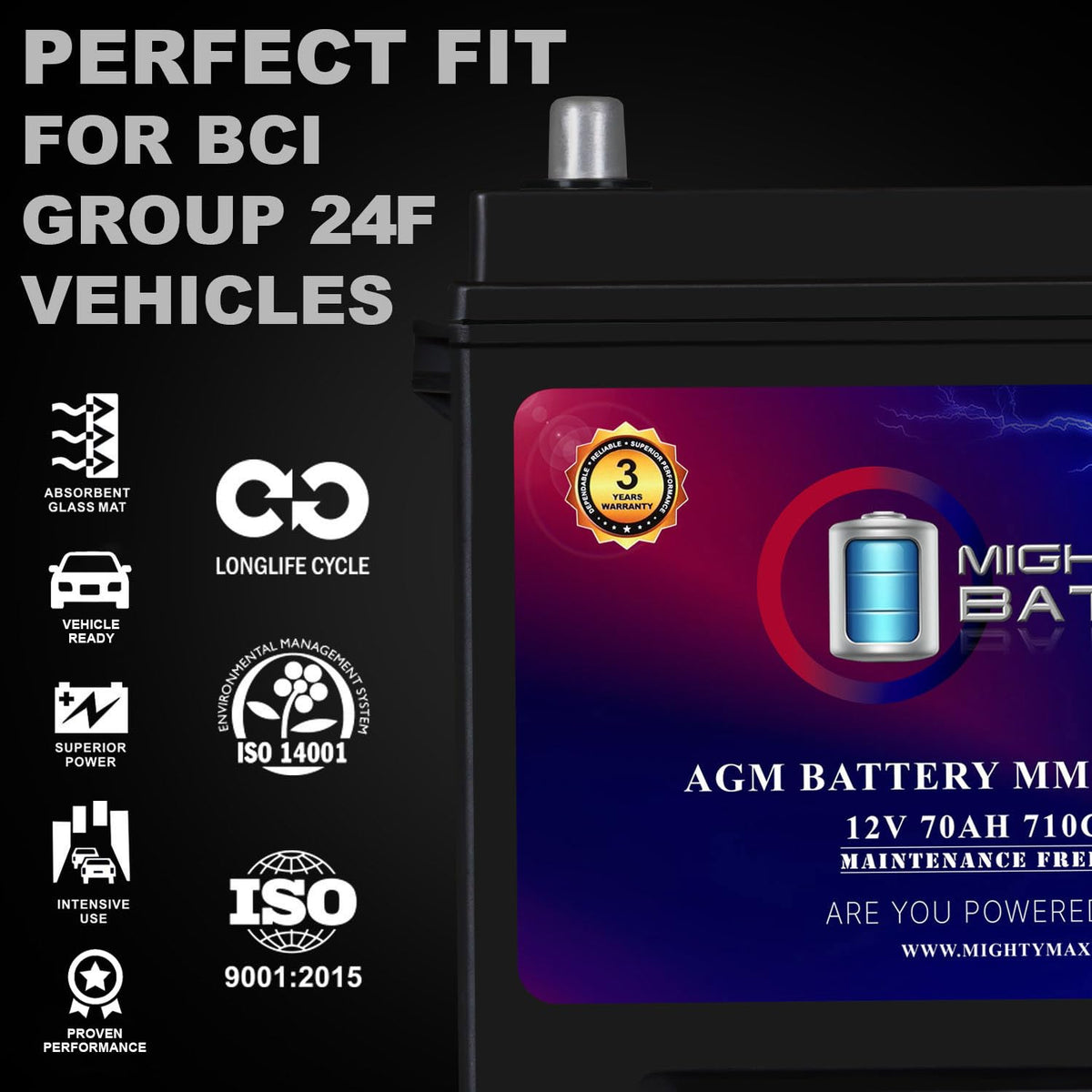 12V 70Ah AGM Replacement Battery Q693