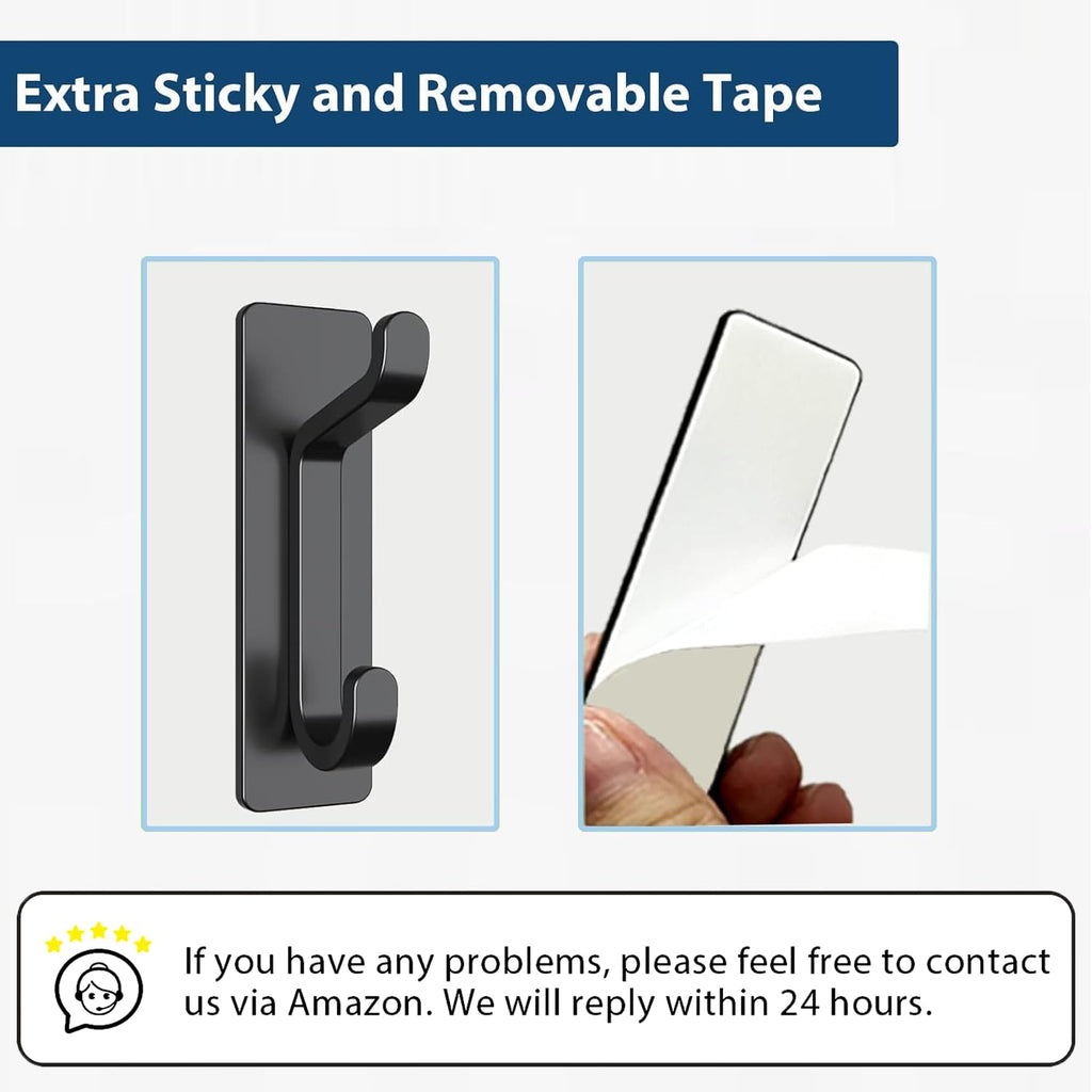 Black 4 Pack Stick-on Hooks Y84402