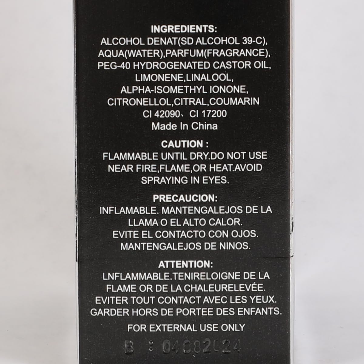 Spray Cologne Eau De Toilette Fresh Citrus Spicy Woody 100ml F90346