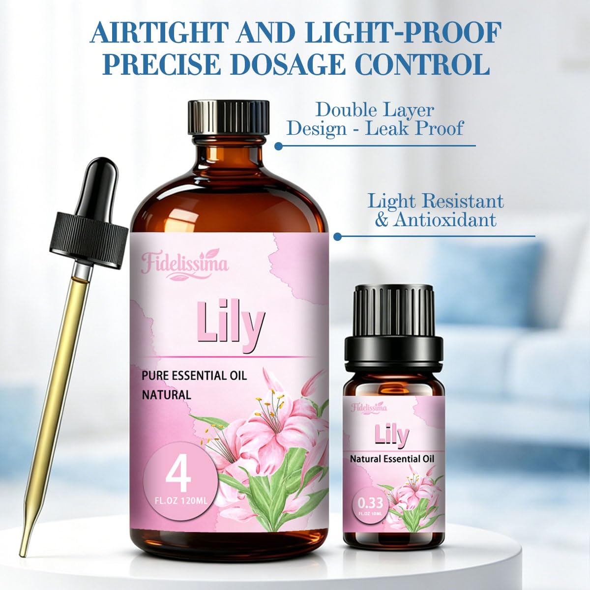 Natural Essential Oil Set 4 Scents with Glass Dropper L52112
