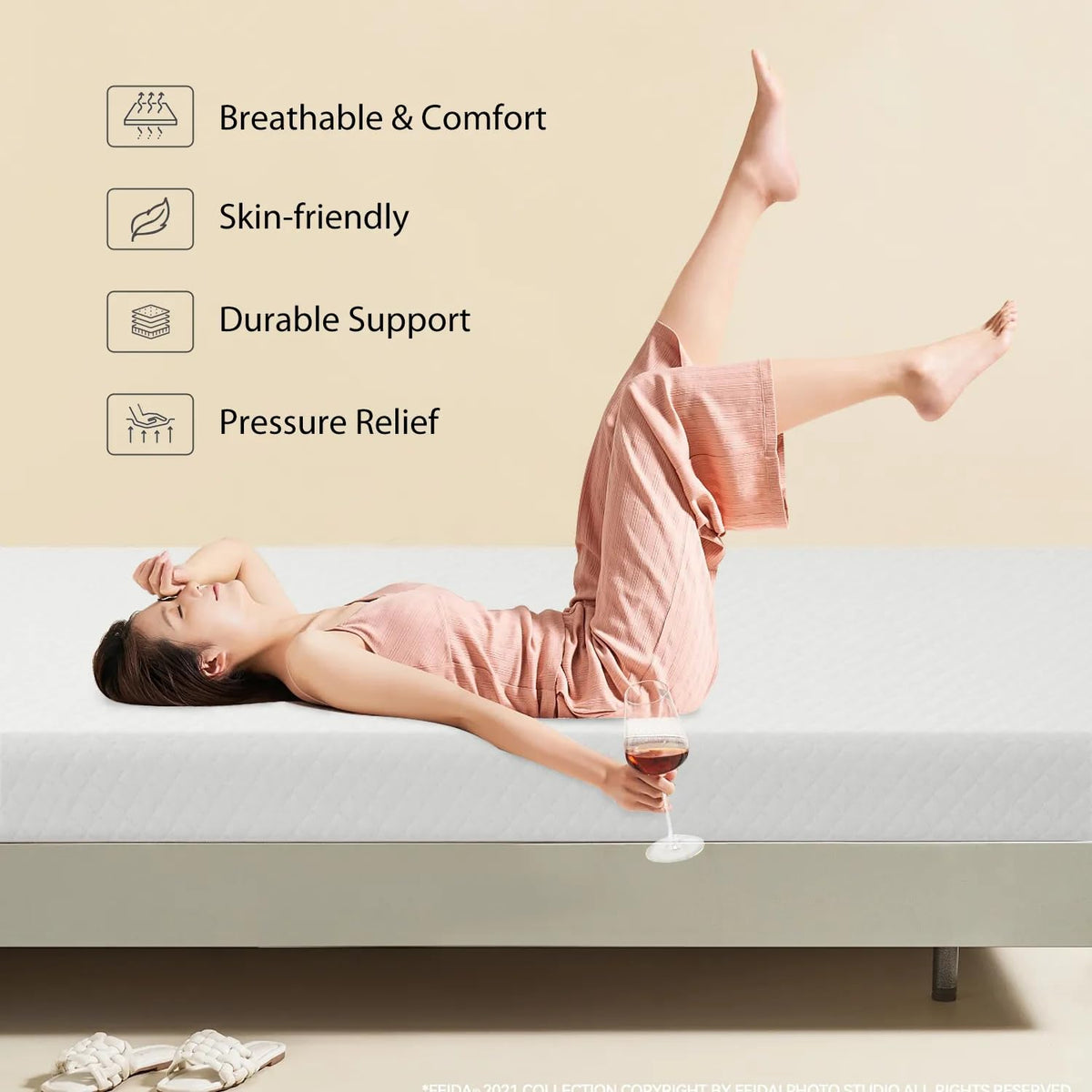 5 inch Memory Foam Twin Mattress with Washable Cover H851015