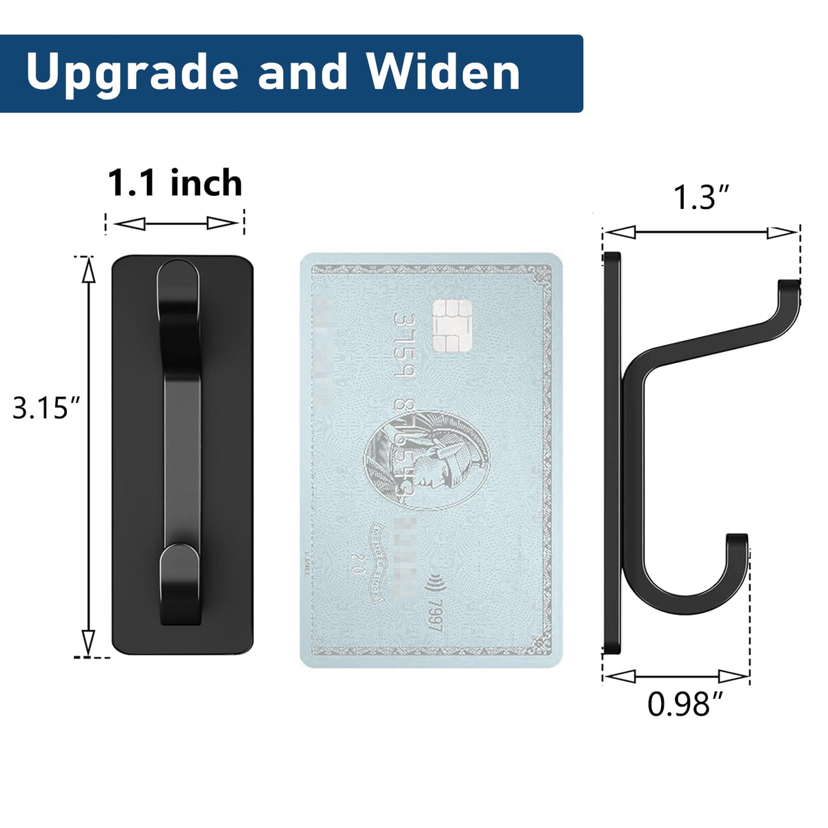 Black 4 Pack Stick-on Hooks Y84402