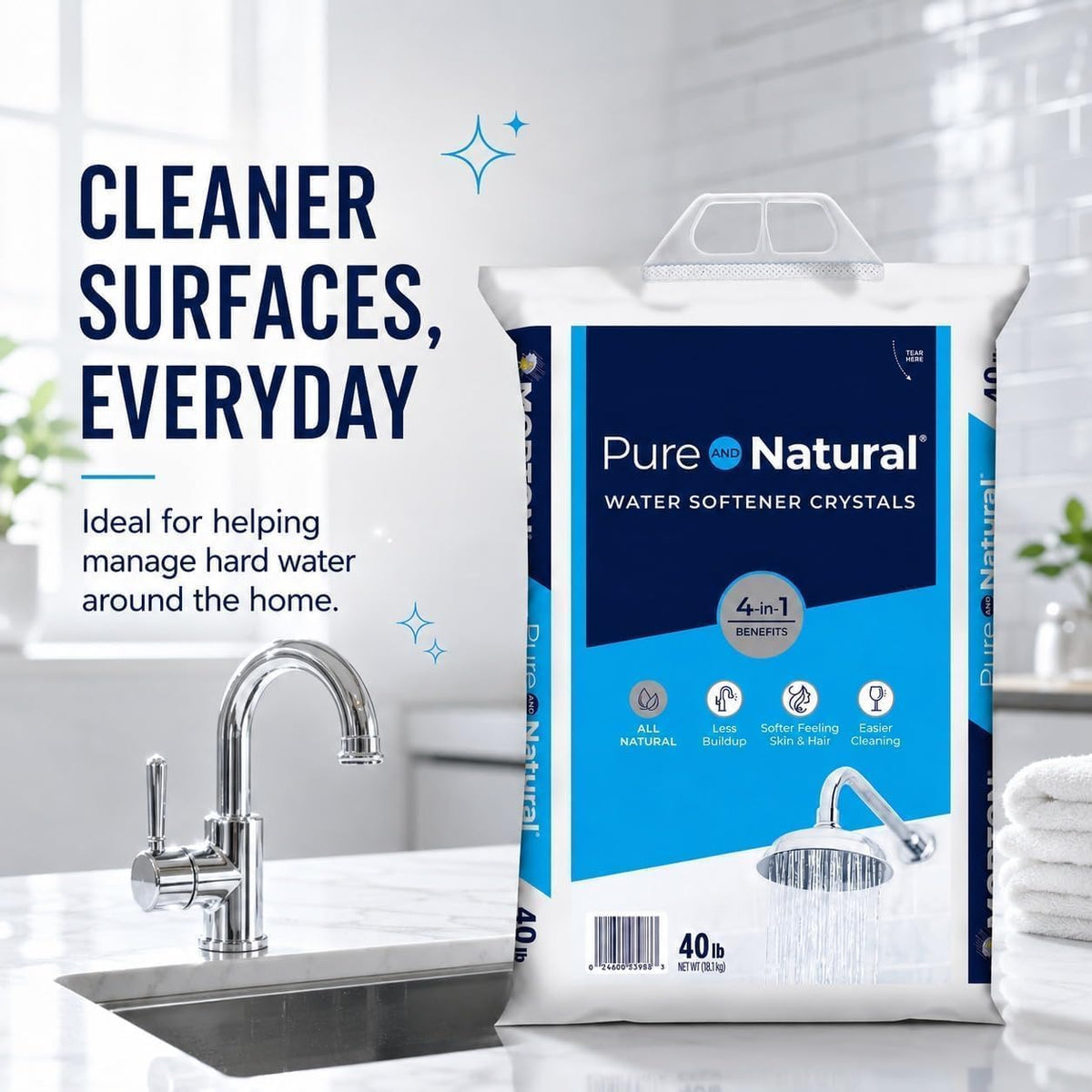 40 lb Pure Natural Salt Crystals Pack of 2 R621481