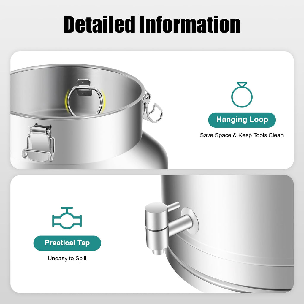 35L Stainless Steel Milk Can with Faucet J8771