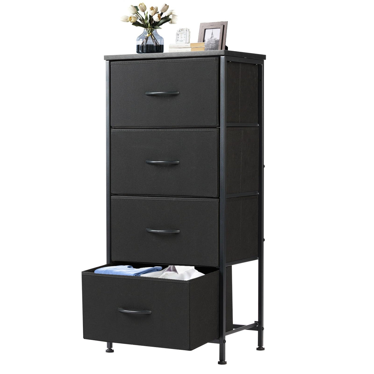 Nightstand with 4 Fabric Drawers L916090