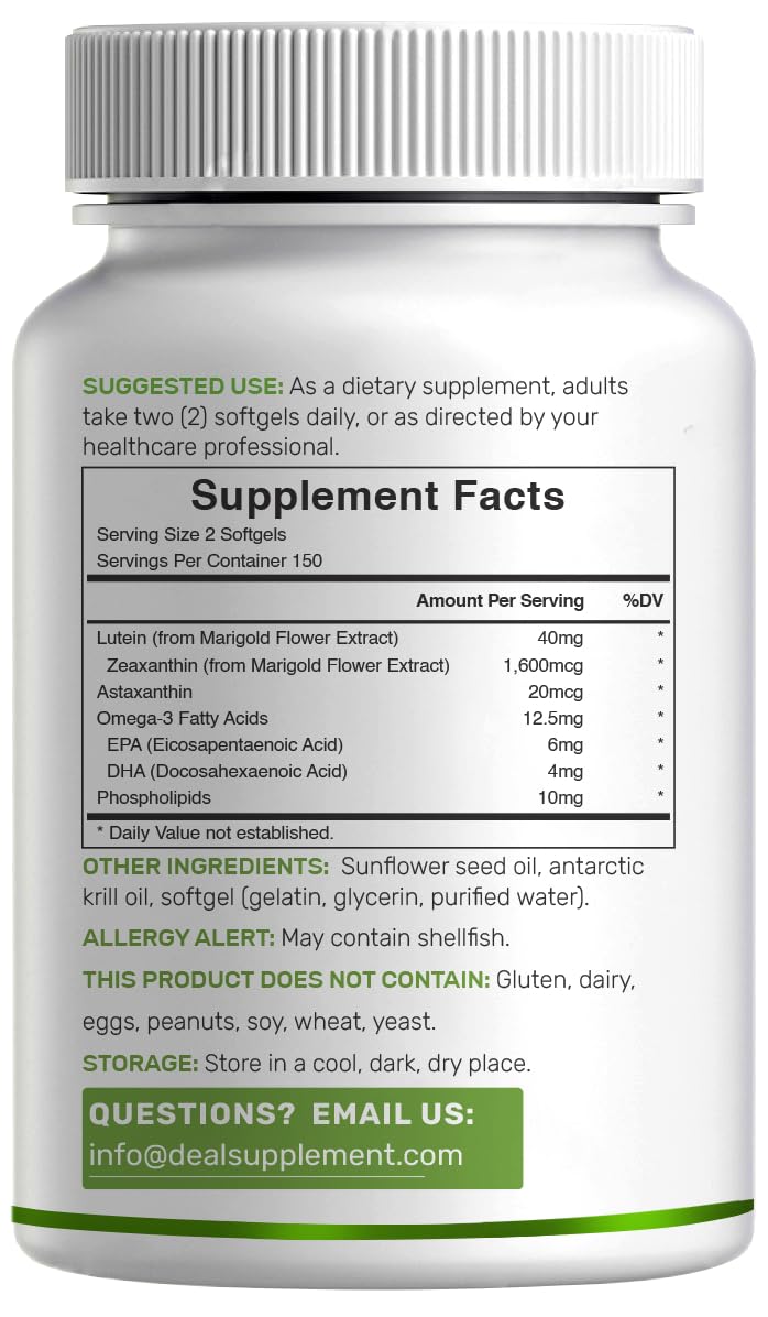 Lutein and Zeaxanthin 40mg 300 Softgels W223658