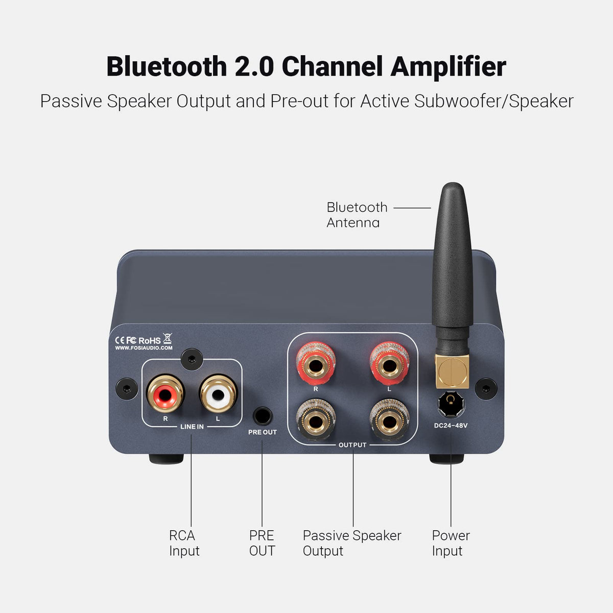 Bluetooth 5.0 300W x2 2 Channel Class D Amplifier M42038