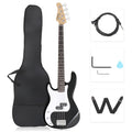 Left Hand 4 String Electric Bass Guitar Kit with Bag Black Y792