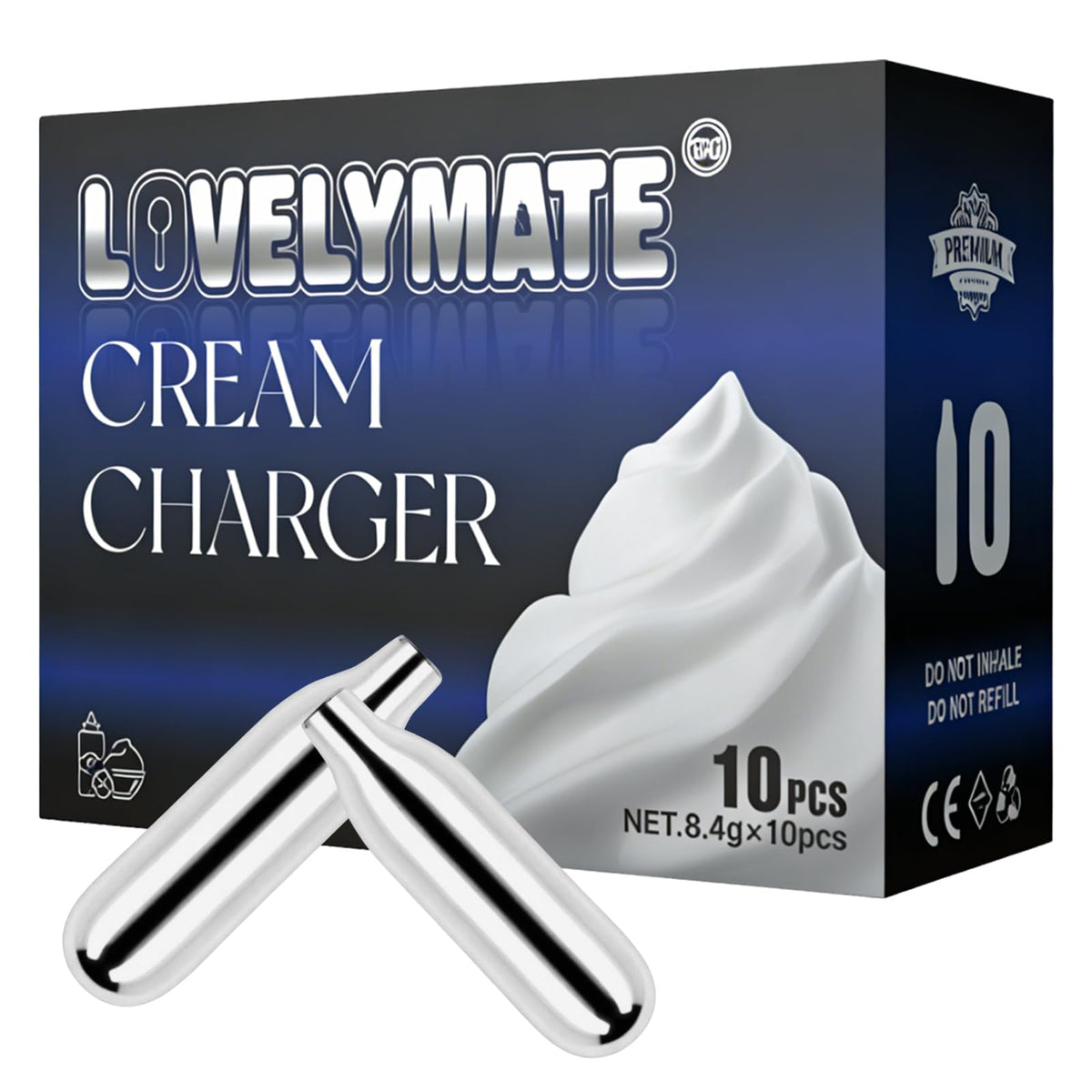 8g Whipped Cream Charger 10 Pack Stainless Steel J73407