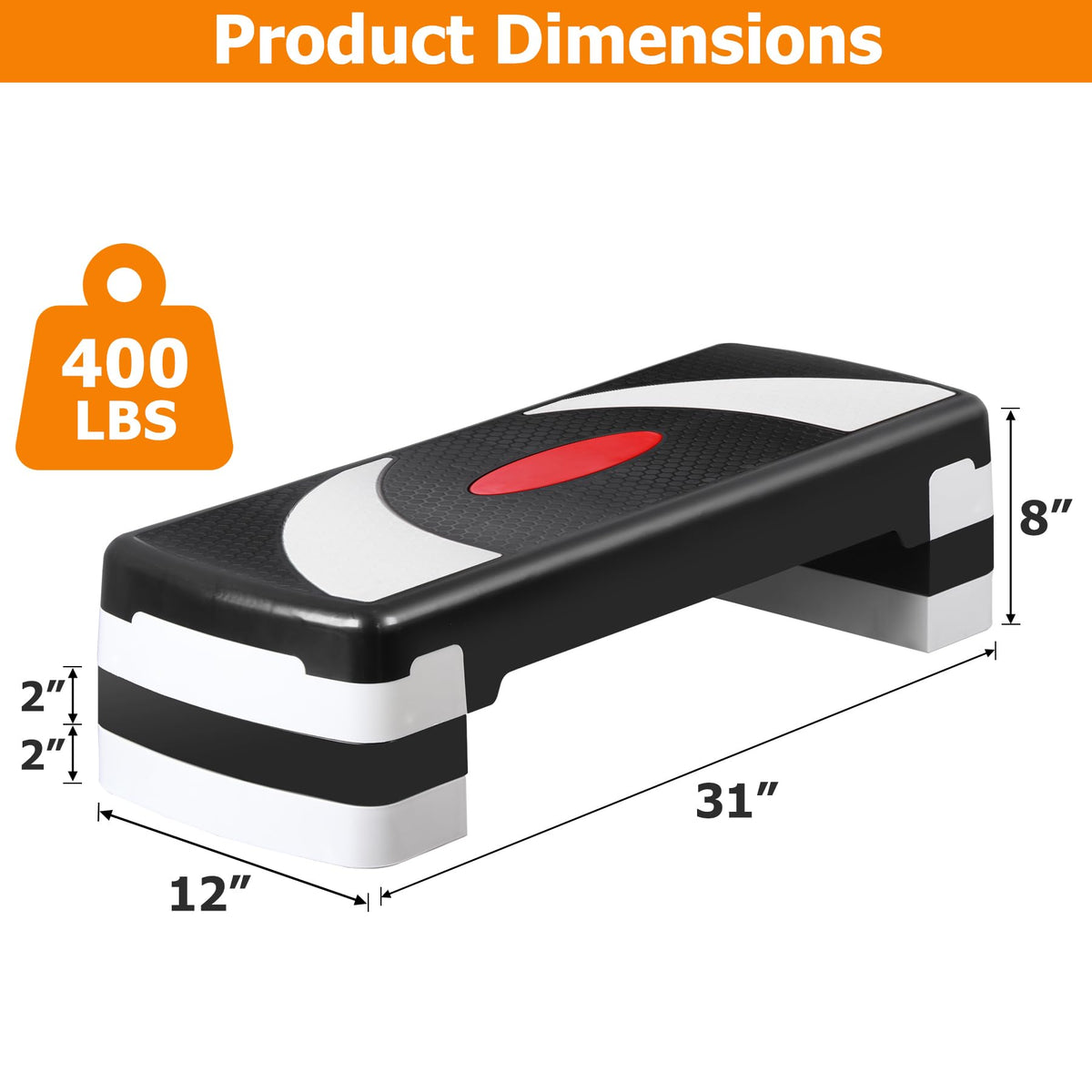 30'' Adjustable Non-Slip Aerobics Stepper F965