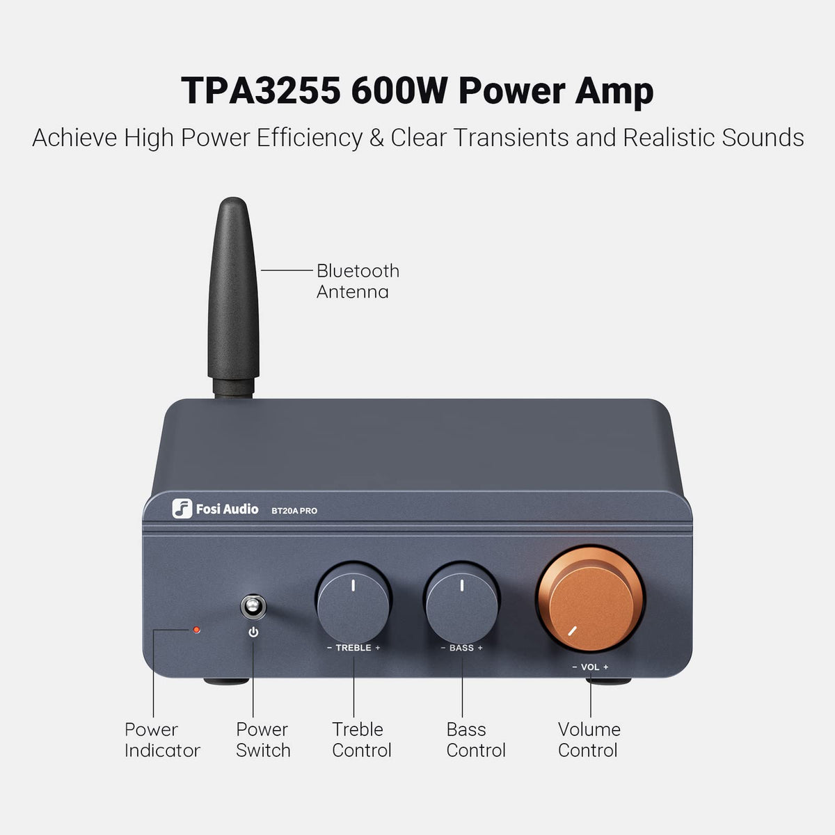 Bluetooth 5.0 300W x2 2 Channel Class D Amplifier M42038