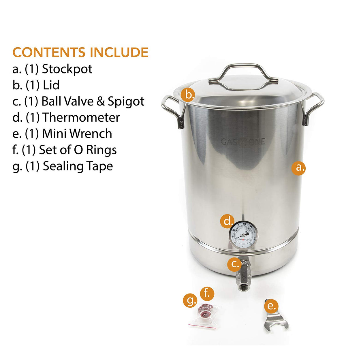 10 Gallon Stainless Steel Brew Kettle Pot 4 PC Set Z2003