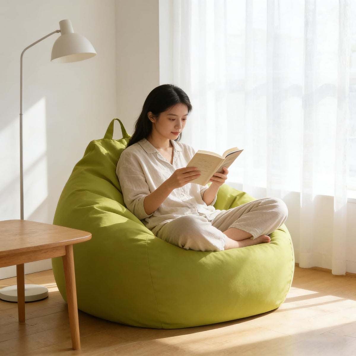 Yellow XL Bean Bag Chair Cover H89387