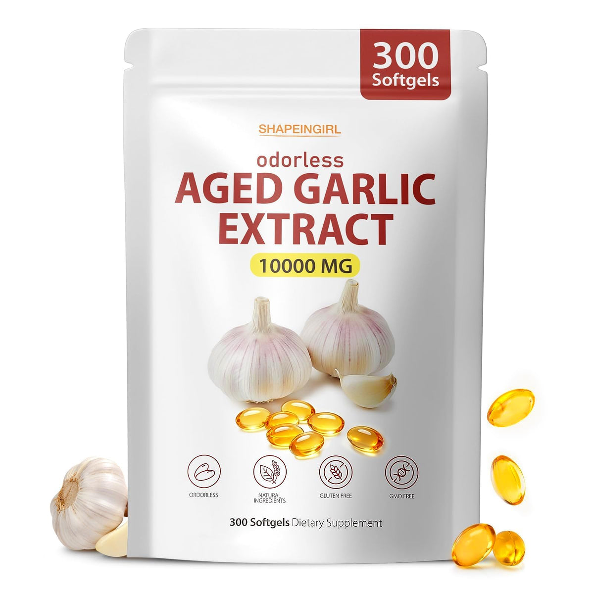Garlic Extract Supplements, 300 Softgels D702