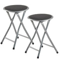 2 Pcs Portable Folding Stools, 18 Inch 330 Lb Capacity Black M10632