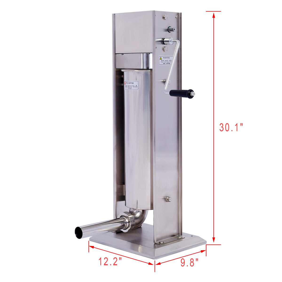 Stainless Steel Sausage Stuffer 15LB 7L with 4 Nozzles W546193