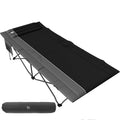 Extra Wide Heavy Duty Oversized Sleeping Cot with Carry Bag Black U792