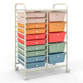 15 Drawer Multicolor Rolling Storage Cart I2499