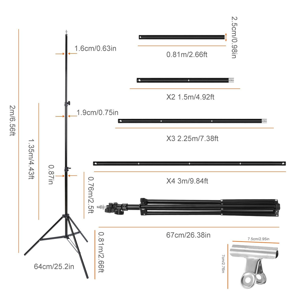10Ft Wide Backdrop Stand Kit L211564