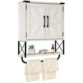 Medicine Cabinet with 2 Barn Door & Towel Bar Rack C234