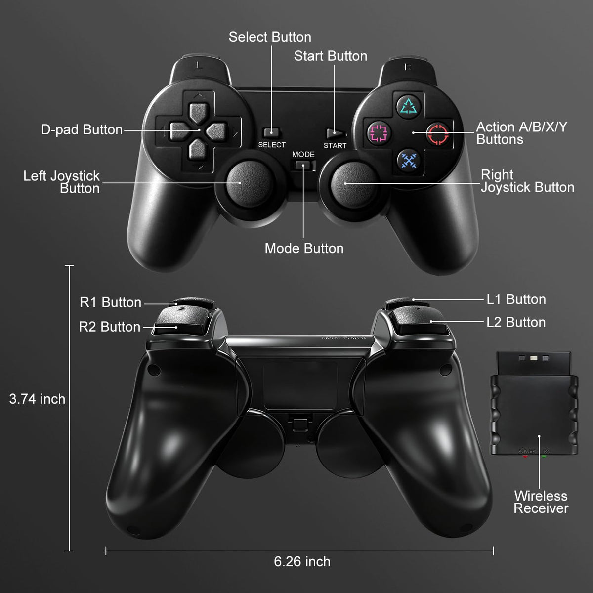 2 Pack 2.4GHz Wireless Controller J116