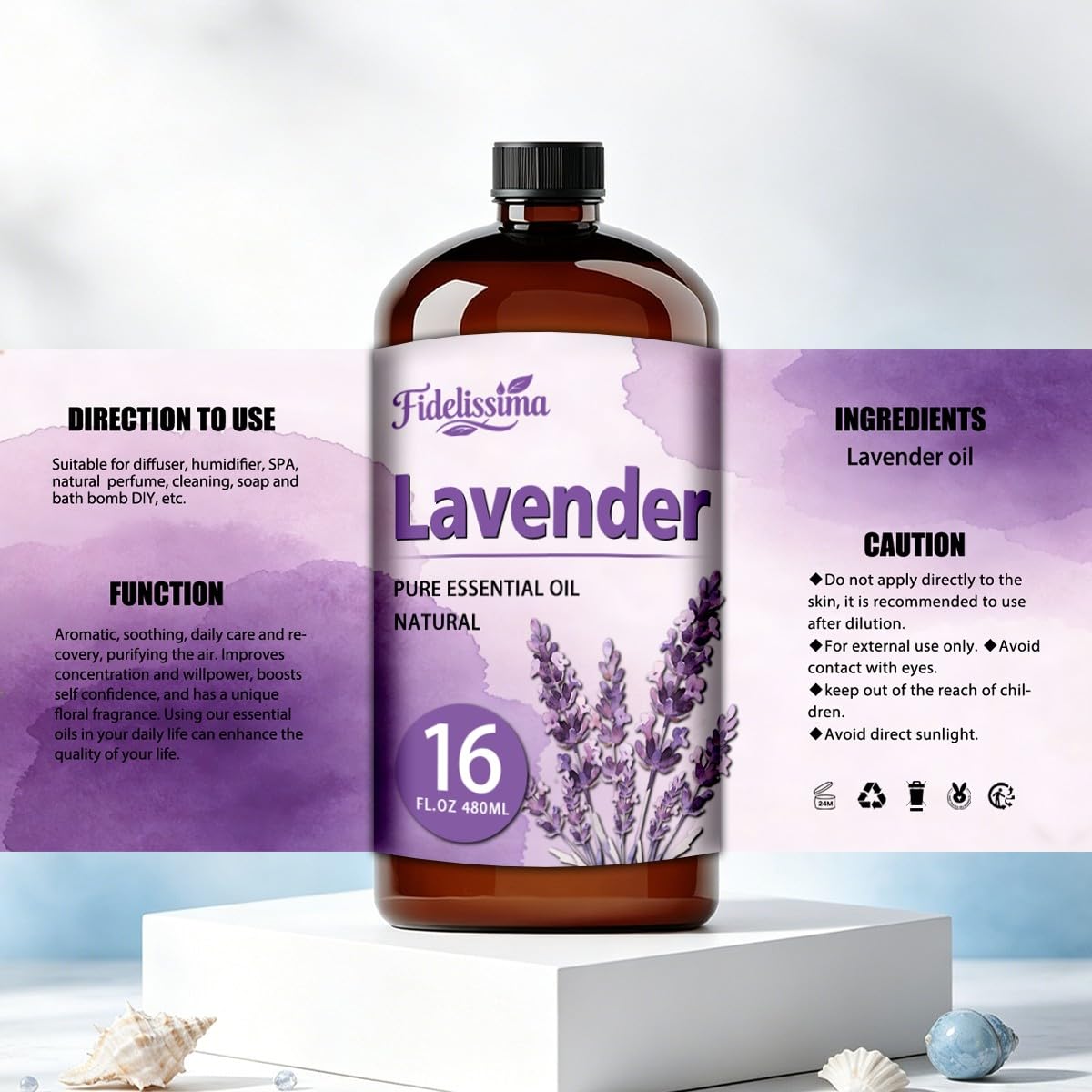 Natural Essential Oil Set 4 Scents with Glass Dropper L52112
