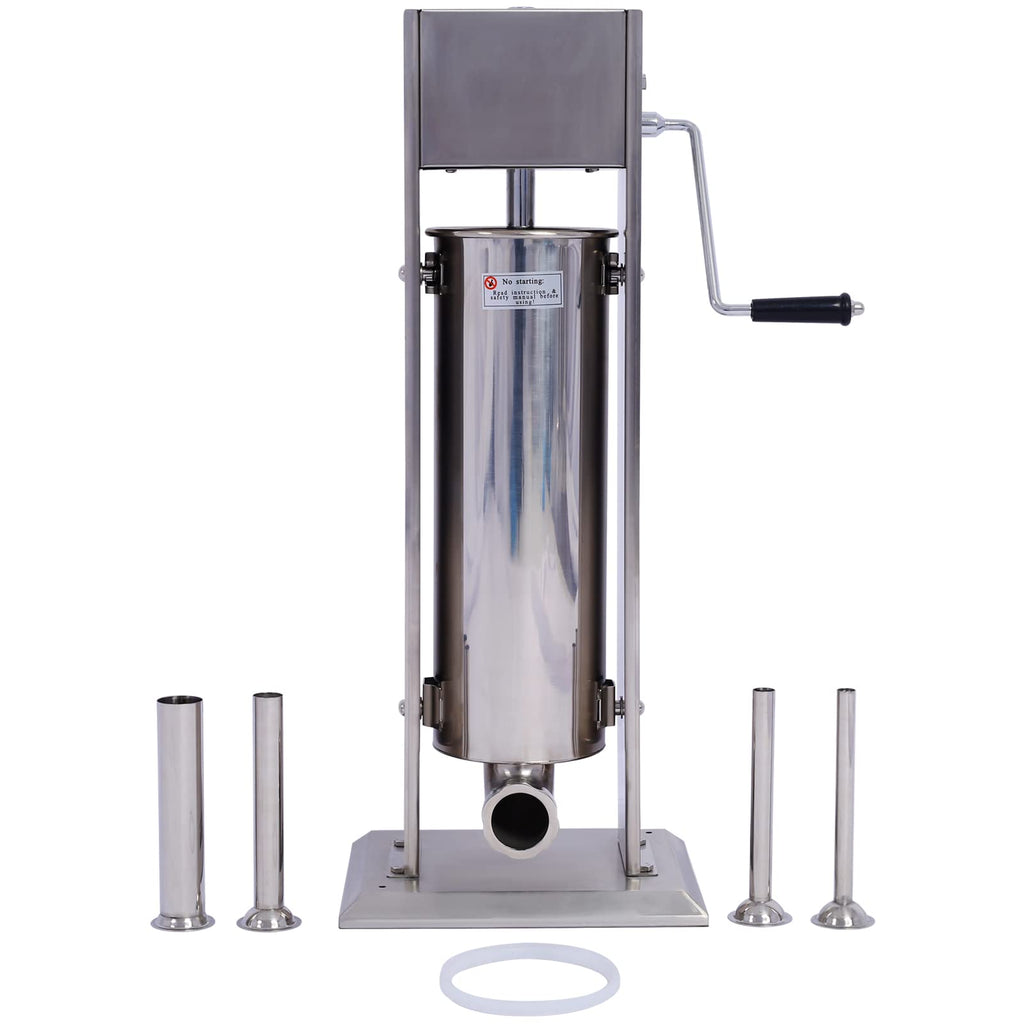 Stainless Steel Sausage Stuffer 15LB 7L with 4 Nozzles W546193