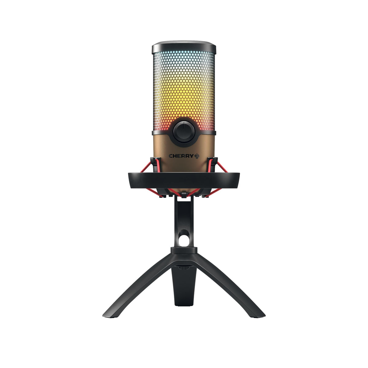 USB Microphone with RGB Lighting, 4 Polar Patterns, Black/Copper S83049