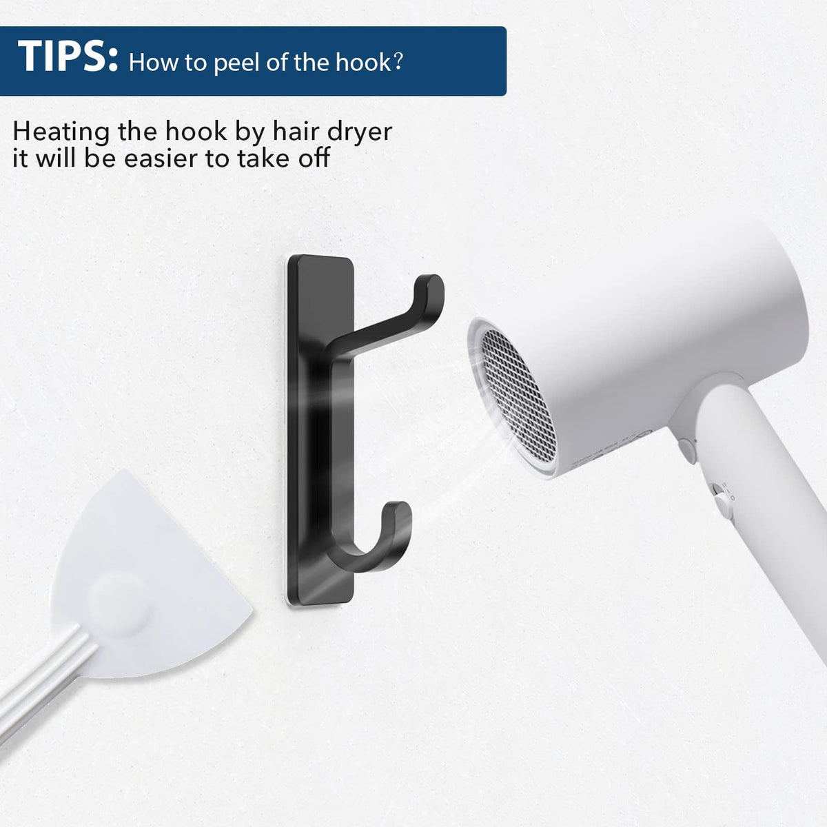 Black 4 Pack Stick-on Hooks Y84402