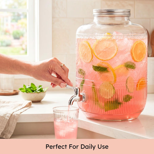 2 Gallon Glass Drink Dispenser C85057