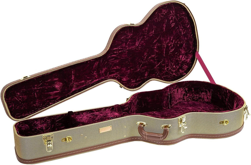 Tweed Wood Case for 6 String Semi-Hollow Electric Guitars W988001
