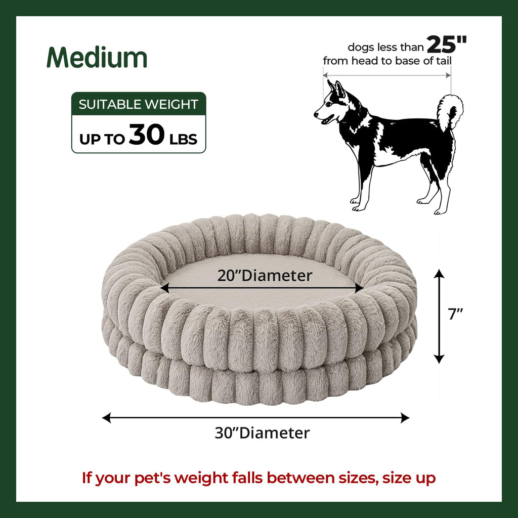 30 Inches Round Washable Dog Bed X900