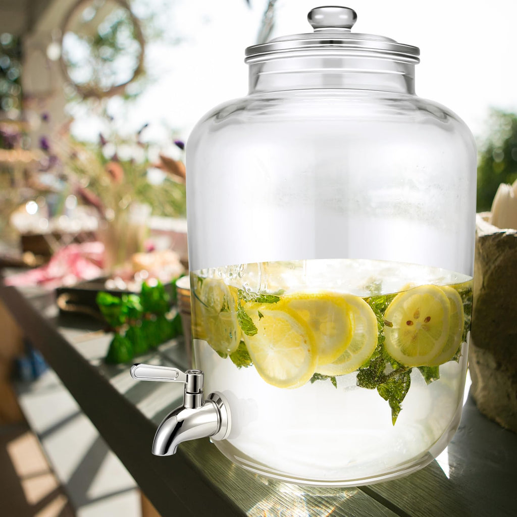 5 Gallon Glass Beverage Dispenser with Lid Z15660