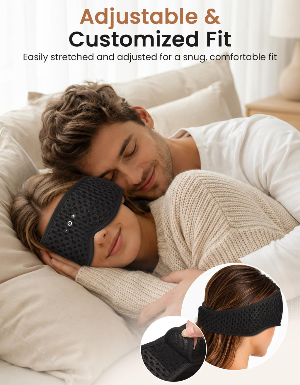 Bluetooth Sleep Mask with Adjustable Speakers Y36375