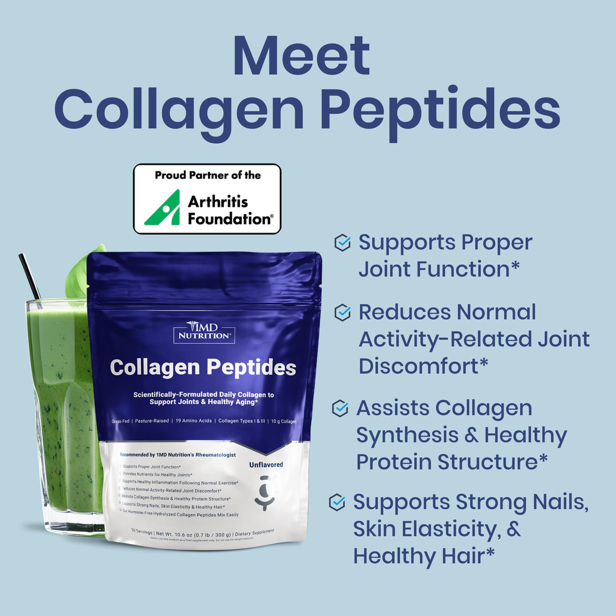 Collagen Peptides Powder Types I & III Unflavored 30 Servings R725877
