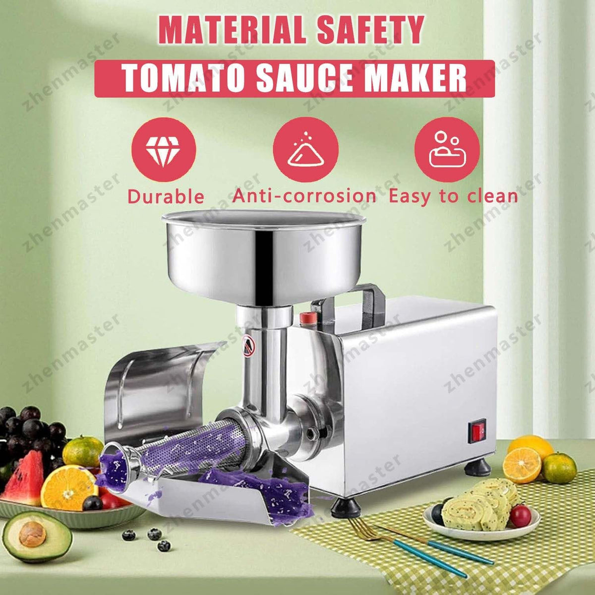 450W Stainless Steel Tomato Strainer with Seed Separator Z138