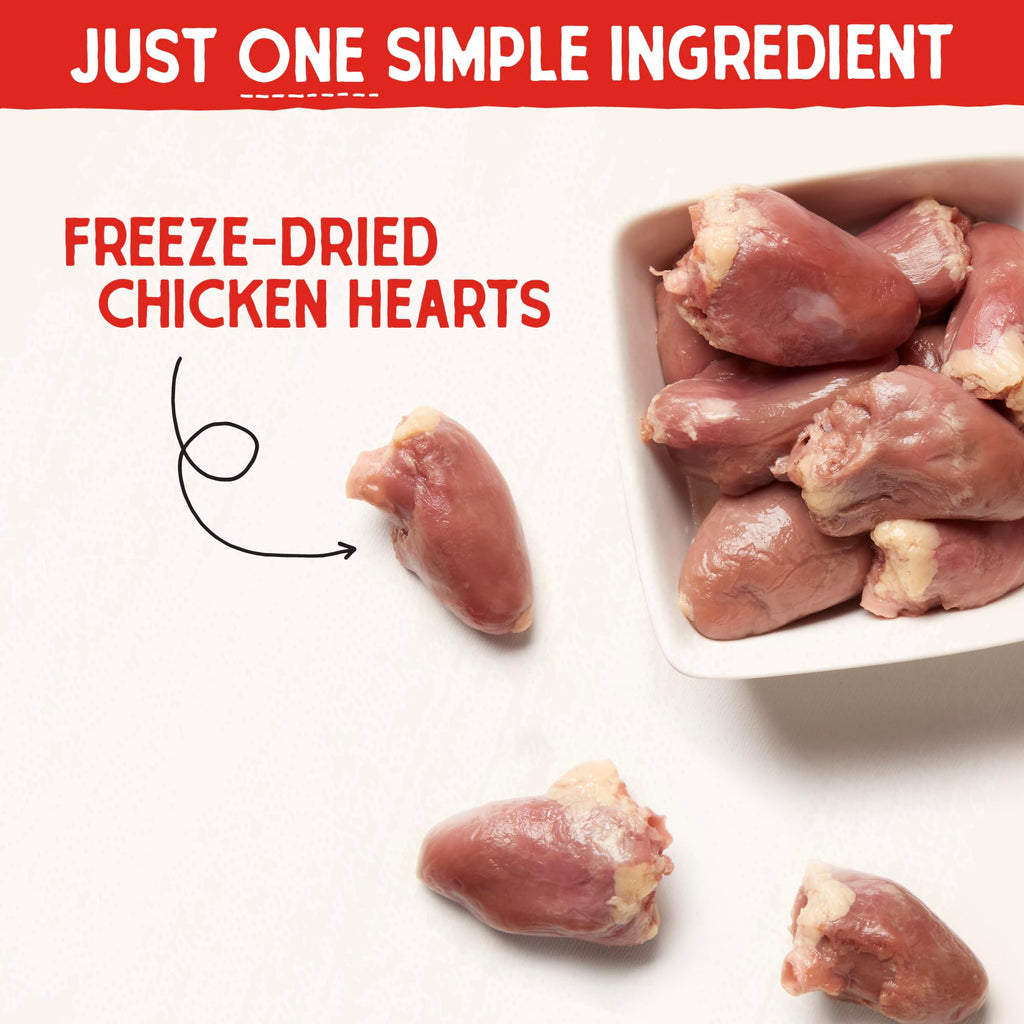 Freeze-Dried Raw Chicken Heart Dog Treats 11oz Bag H206066