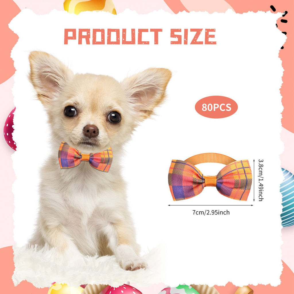 80 Pcs Dog Bow Ties Assorted Pattern F332756