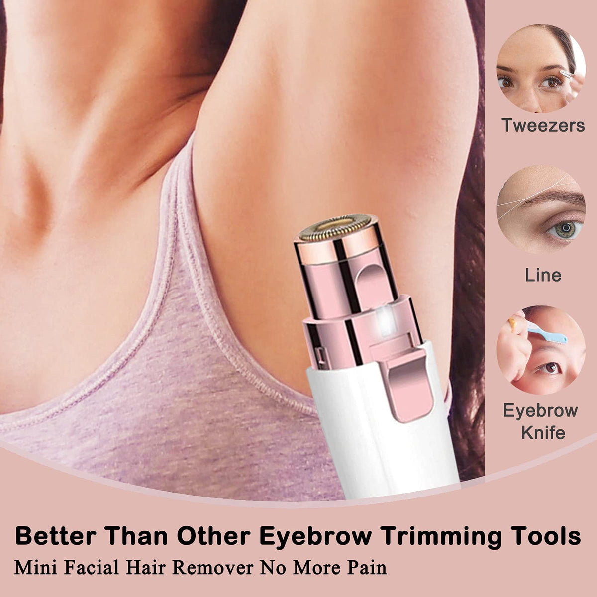 Facial Hair Remover 2-in-1 Rechargeable Epilator White I188185