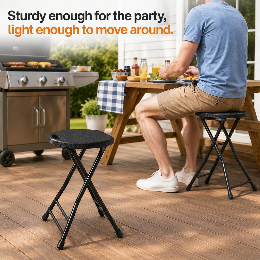 Folding Stool with Handle and Non-Slip Feet X634
