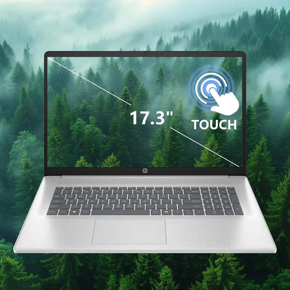 17.3" Touch Screen Laptop, 64GB RAM, 1TB SSD, AMD Ryzen 5, Windows 11 Pro, Silver Z686303