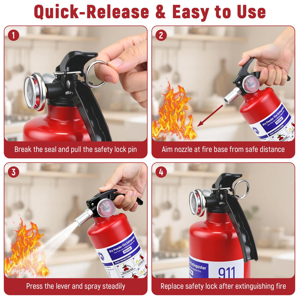 2 Pack 2.5LB ABC Dry Powder Fire Extinguisher X943